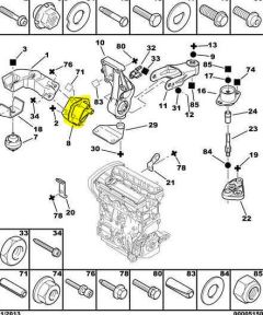 Držiak motora Originál Citroen Peugeot Xsara 307 1.6 1839E7 9638557080 Držiak motora Originál Citroen Peugeot Xsara 307 1.6 1839E7 9638557080