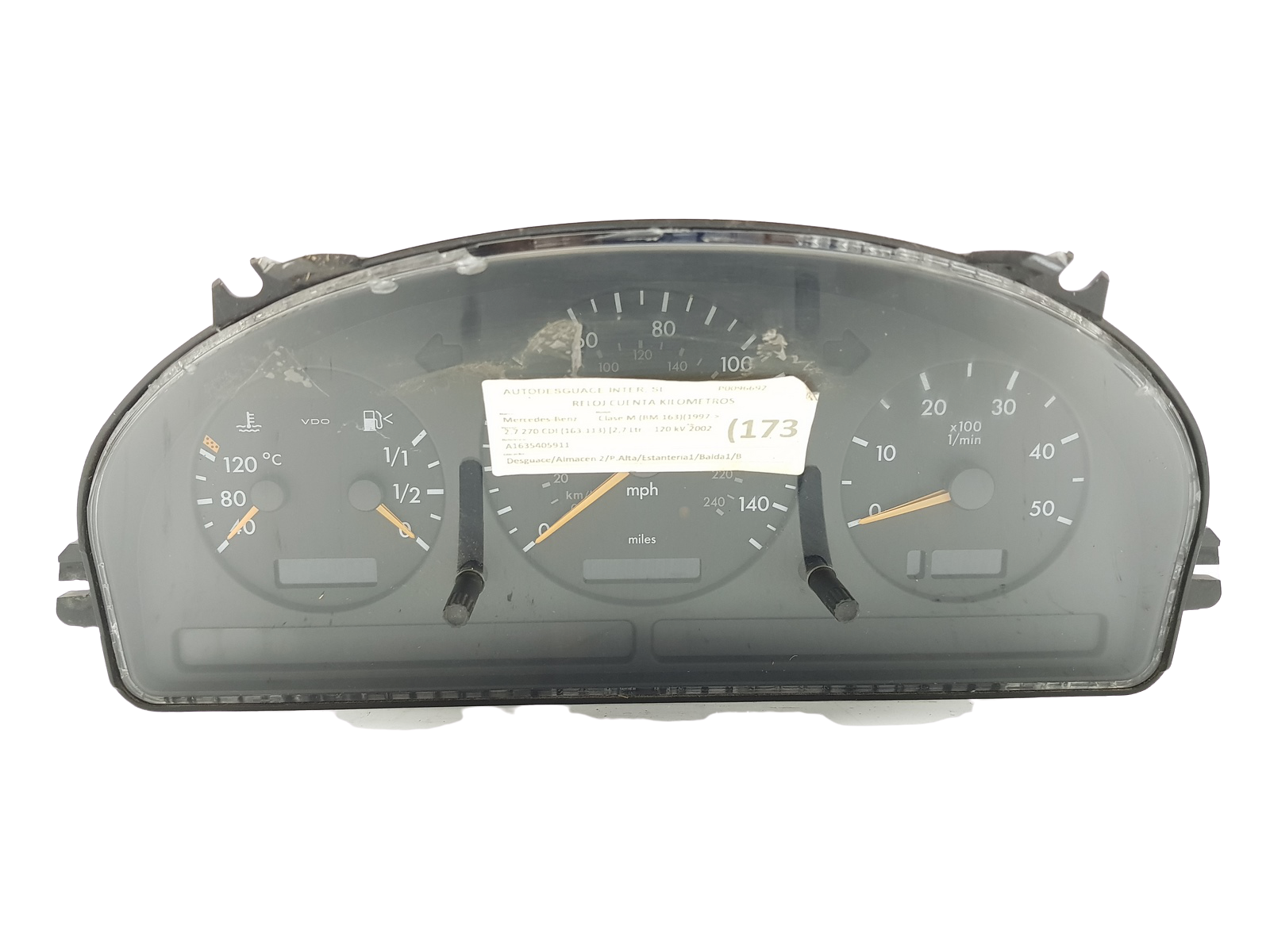 Otáčkomer Mercedes ML W163 A1635405911 Delphi VDO main product photo