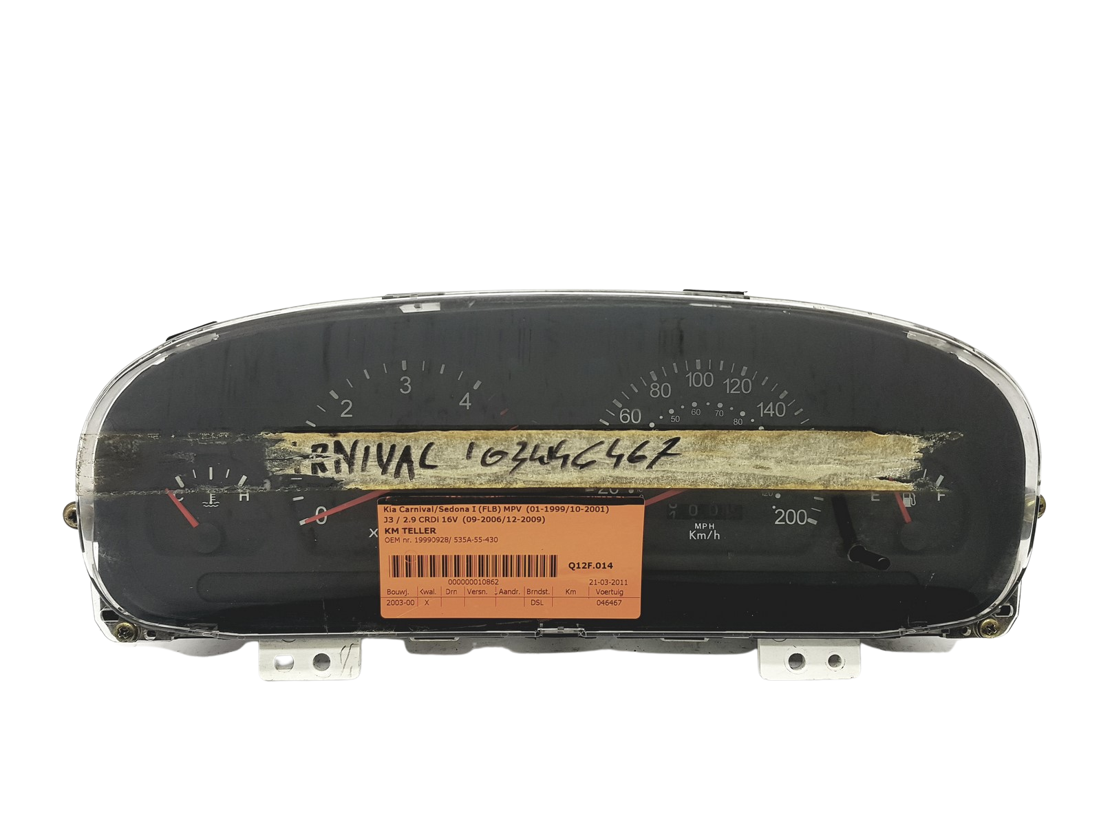 Tachometer Kia Carnival K55A-55-430 K55A55430 53116 main product photo