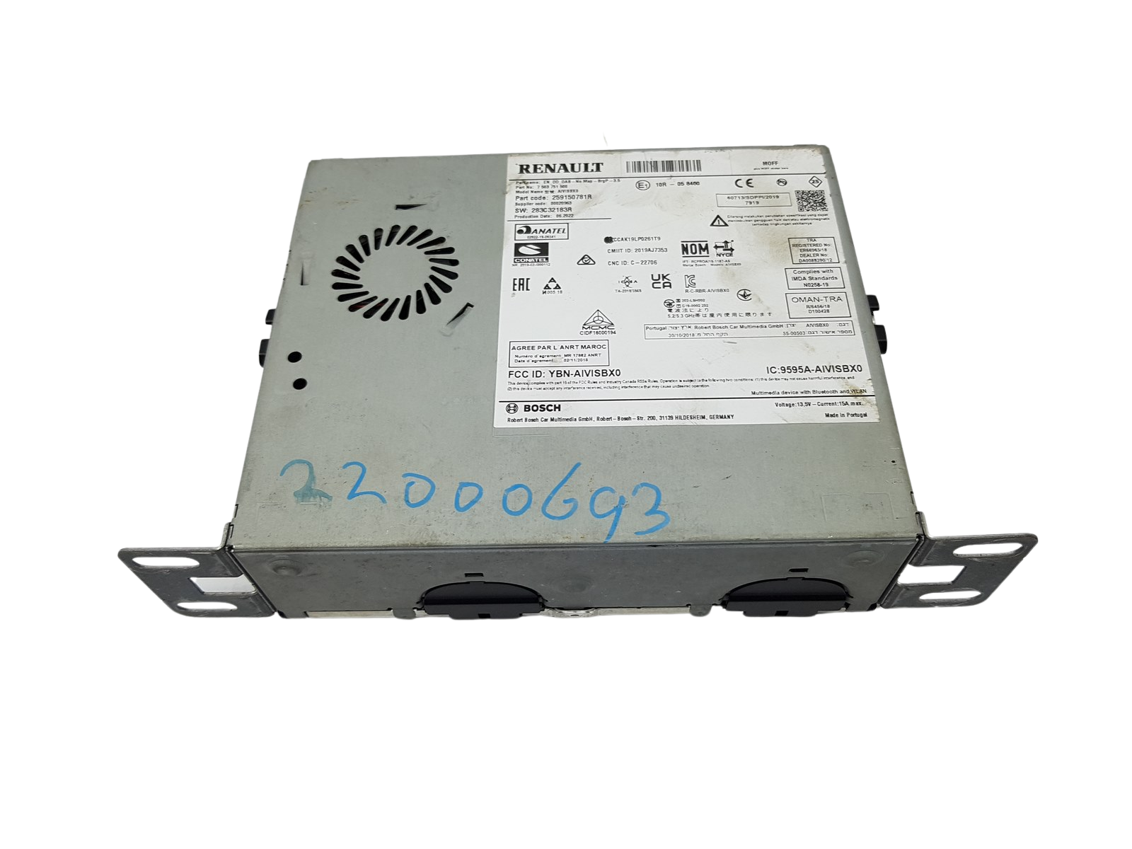 Autorádio Renault 259150781R 283C32183R Bosch main product photo