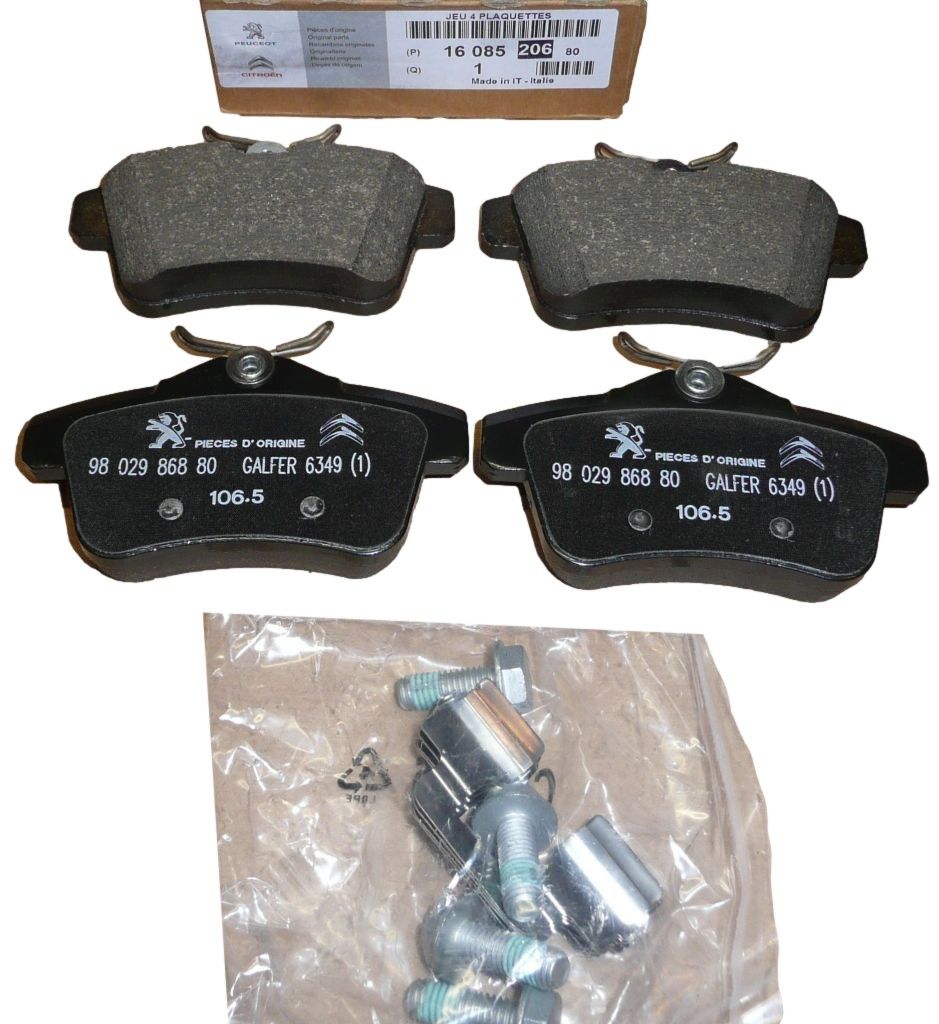 Brzdové doštičky Zadný Nový Originál 1608520680 Citroen Peugeot main product photo