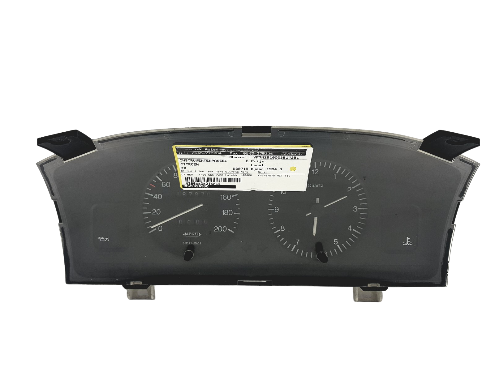 Tachometer Citroen ZX 9602824980 49222 main product photo