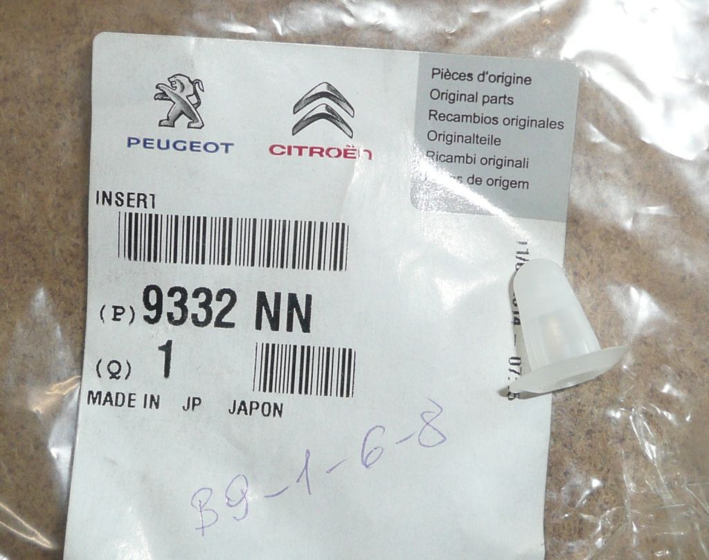 Upevňovacia Spona Listwy Błotnika Nový Originál 9332.NN 9332NN Citroen C1 main product photo