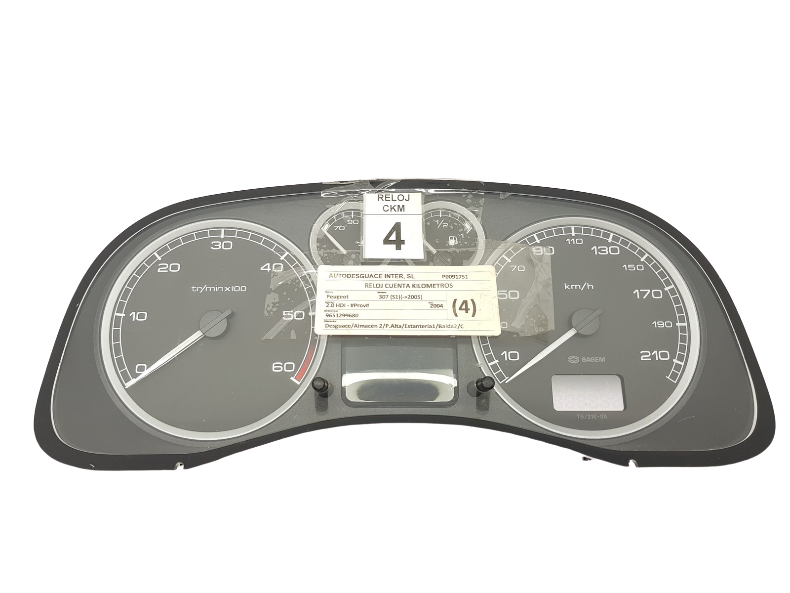 Otáčkomer Peugeot 307 9651299680 E 01 26982 main product photo