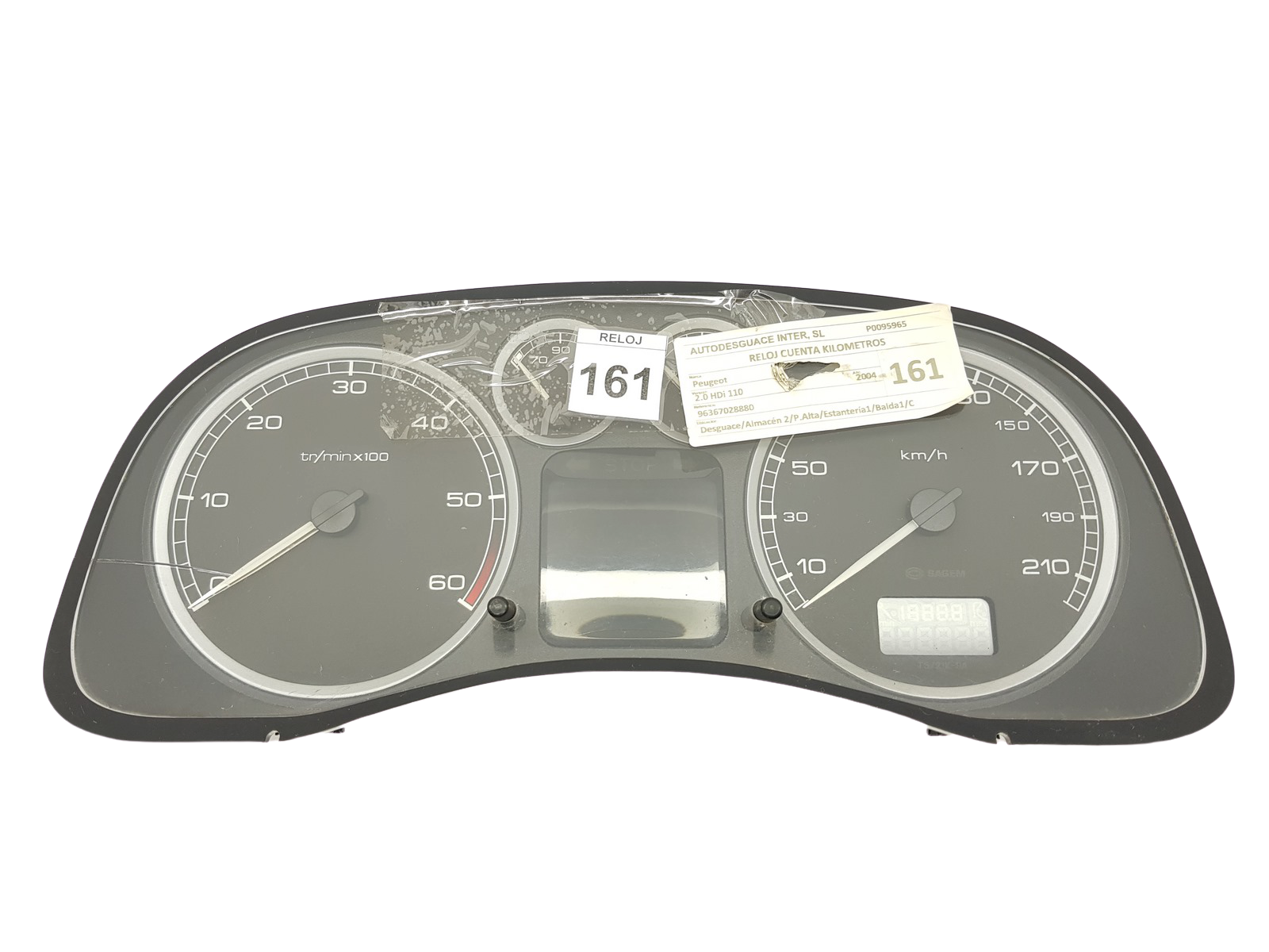 Tachometer Peugeot 307 9636708880 E 05 26978 main product photo