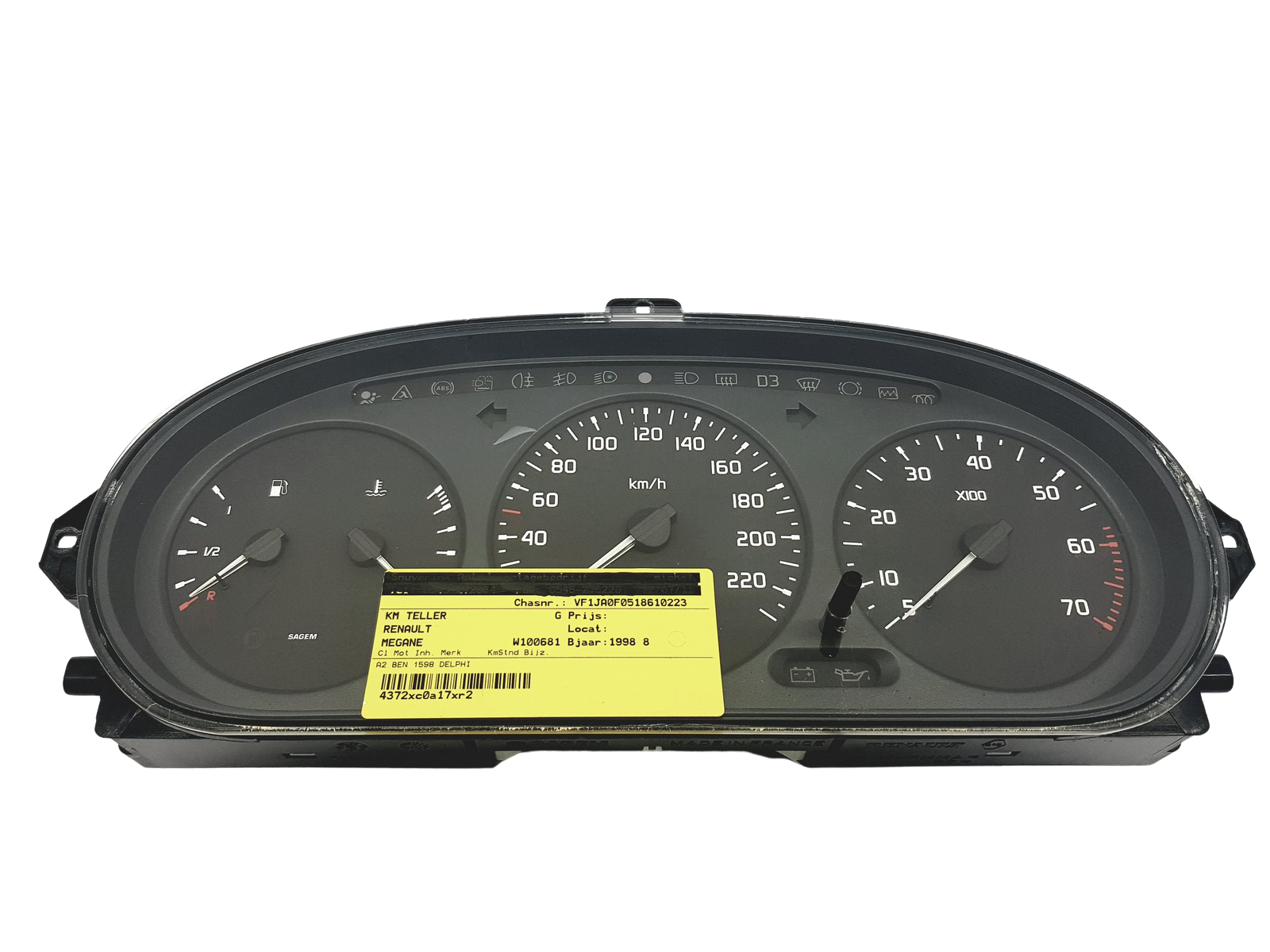 Tachometer Megane 1 Scenic 1 21578161-2 21612792-4 main product photo